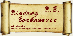 Miodrag Borkanović vizit kartica
